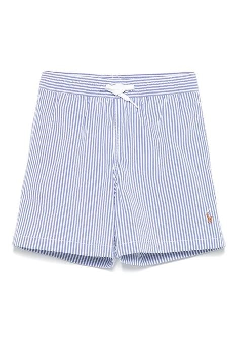 Costume Da Bagno a Righe Azzurre Con Pony RALPH LAUREN KIDS | 322-934598002
